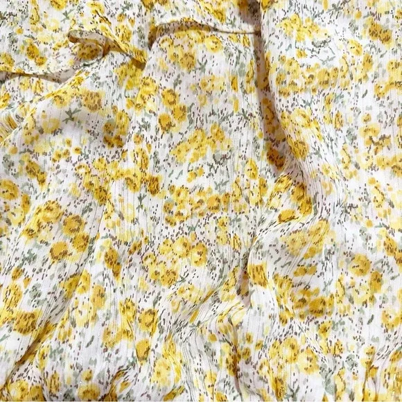 NWT ASTR THE LABEL Ruffle One Shoulder Top Blouse Small Yellow Floral Print - Picture 6 of 12